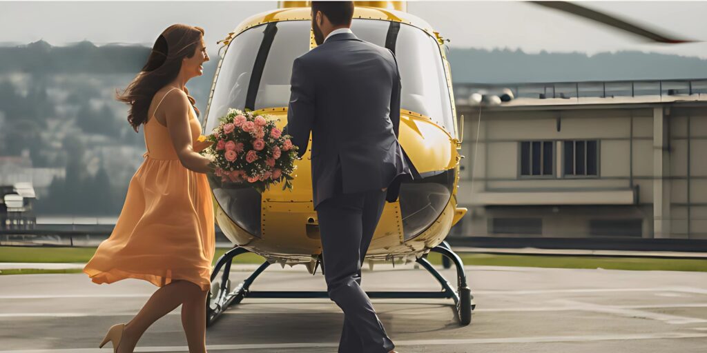 book helicopter for wedding