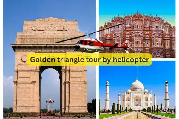 Private helicopter flying over Taj Mahal – Golden Triangle Tour by Helicopter